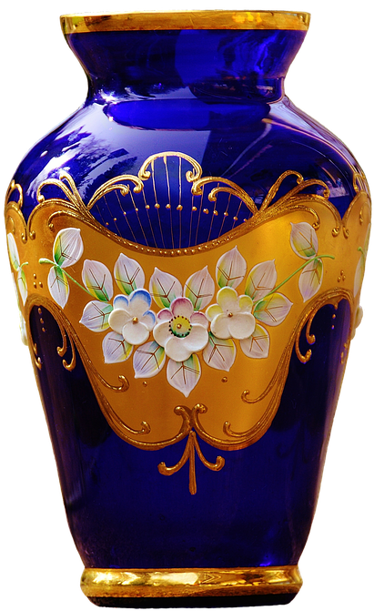Vase, Blue, Glass, Ornament, Flower, Blossom, Bloom - Vase Png Hd Clipart (584x720), Png Download
