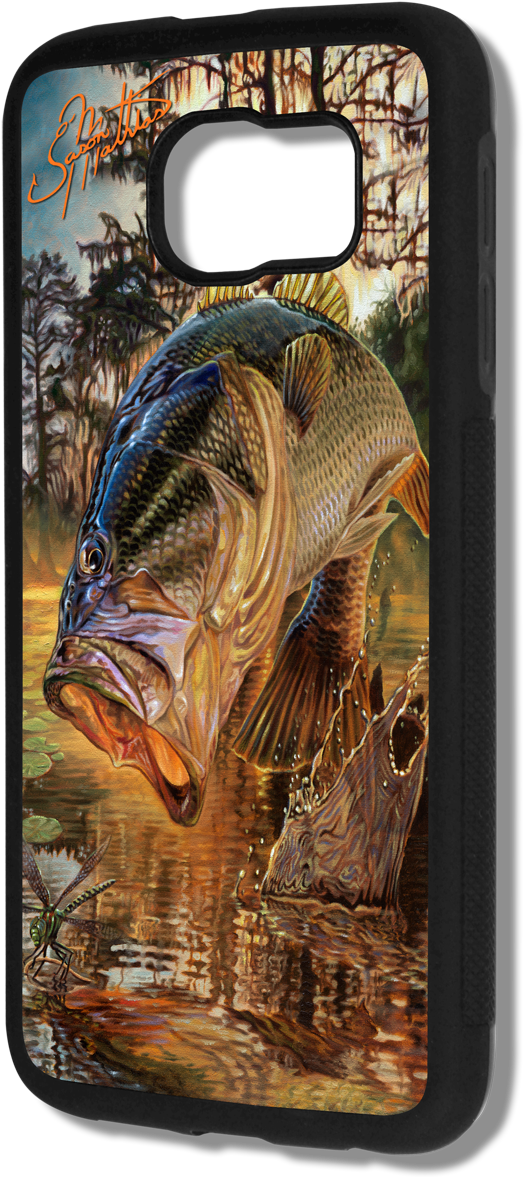 Largemouth Bass Samsung Galaxy S7 Jason Mathias Art - Mobile Phone Case Clipart (580x1188), Png Download