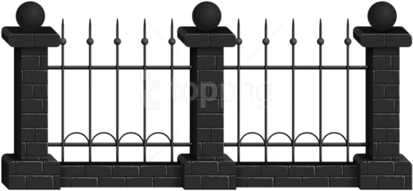 Free Png Download Black Fence Clipart Png Photo Png - Illustration Transparent Png (850x394), Png Download