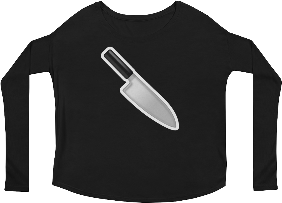Womens Emoji Long Sleeve Shirt Hocho Knife Just Emoji - Long-sleeved T-shirt Clipart (1000x1000), Png Download