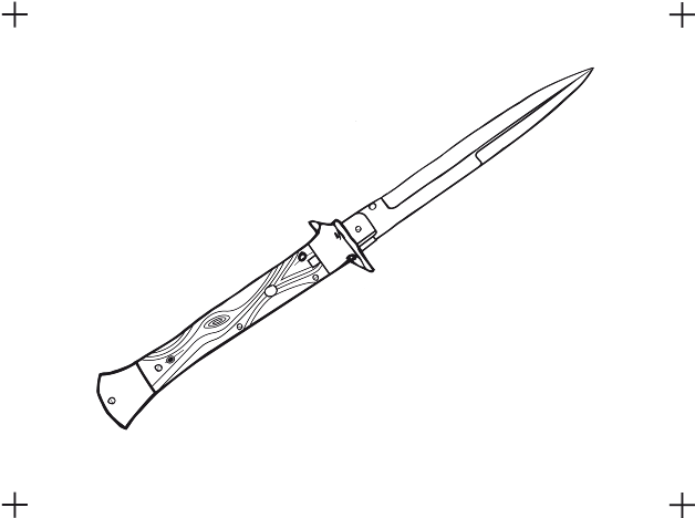 Drawn Knife Stiletto - Outline Of A Switchblade Clipart (640x480), Png Download