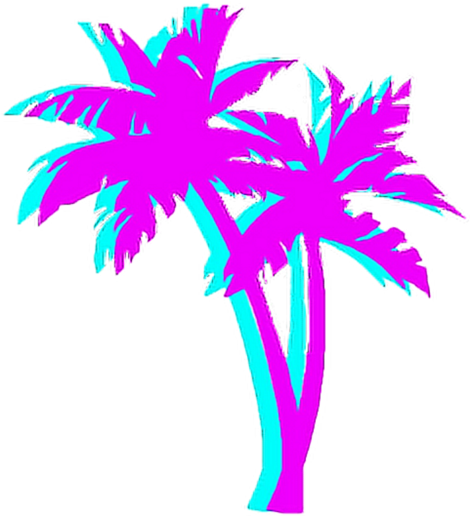 Tumblr Png Palm Tree - Vaporwave Palm Tree Png Clipart (1024x1024), Png Download