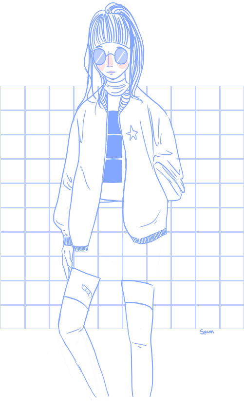 Blue Drawing Aesthetic - Illustration Clipart (700x900), Png Download