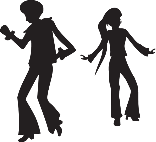 Silhouette Of Man And Woman Dancing A Swing, Lindy - Disco Dancer Silhouette Png Clipart (600x547), Png Download