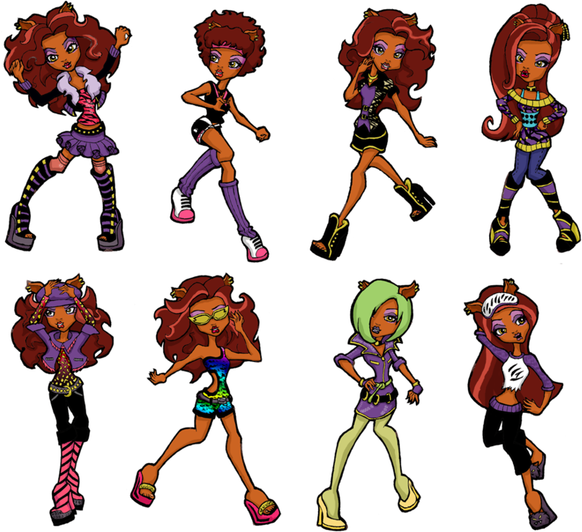 Rainy Day Monster High Dolls - Monster High Clawdeen Wolf Cartoon Clipart (900x791), Png Download