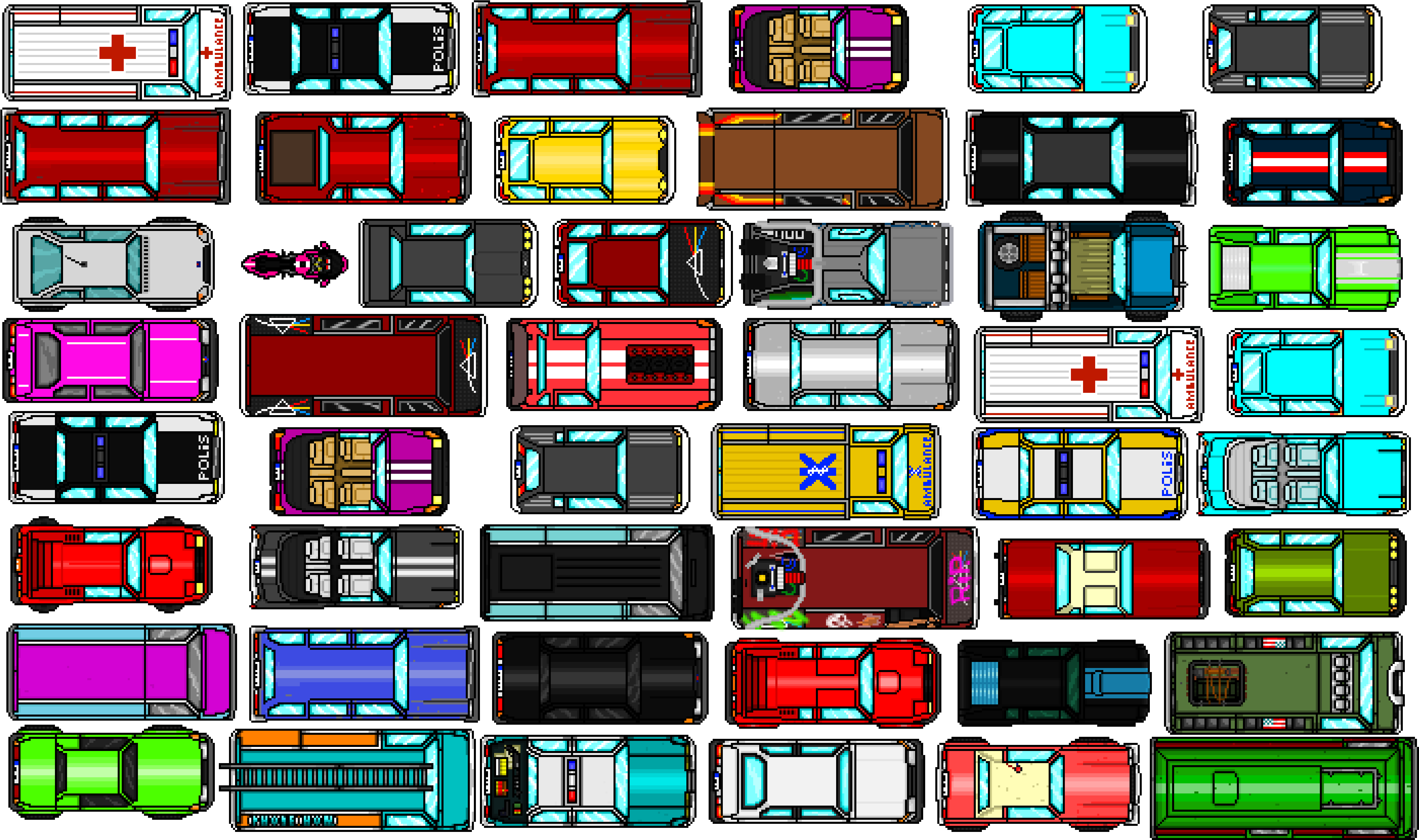 Https - //i - Redd - It/1k8afutto9i11 - Hotline Miami 2 Car Sprites Clipart (4928x2926), Png Download