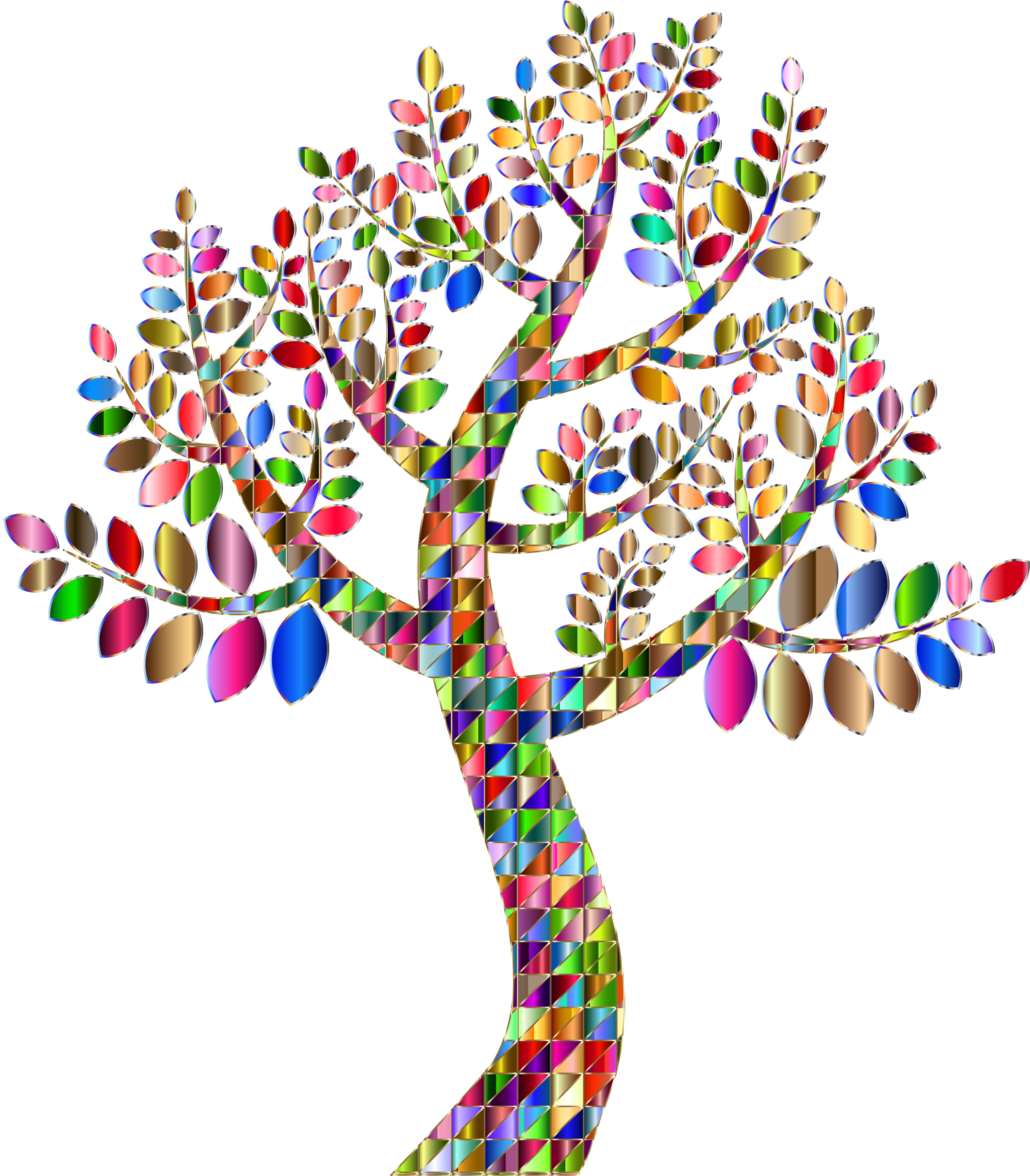 This Free Icons Png Design Of Complex Prismatic Tree - Tree Design No Background Clipart (2048x2339), Png Download