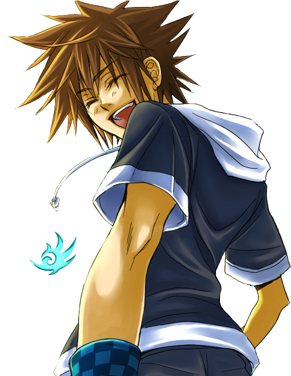 Sora Kingdom Hearts Characters, Kingdom Hearts Games, - Cartoon Clipart (606x750), Png Download