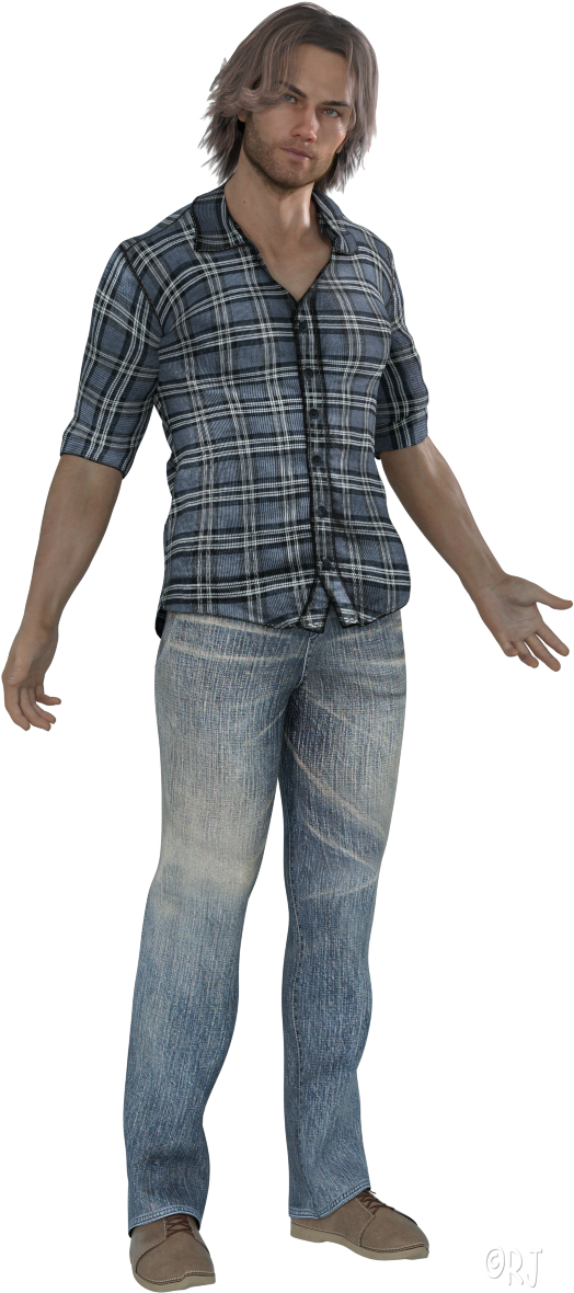 Jared Padalecki - Plaid Clipart (560x1194), Png Download