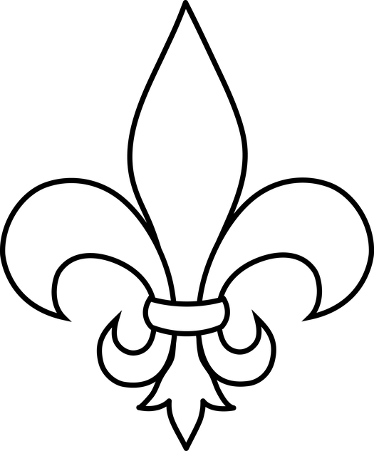 Fleur De Lis Coloring Pages - Fleur De Lis Clip Art - Png Download (525x633), Png Download