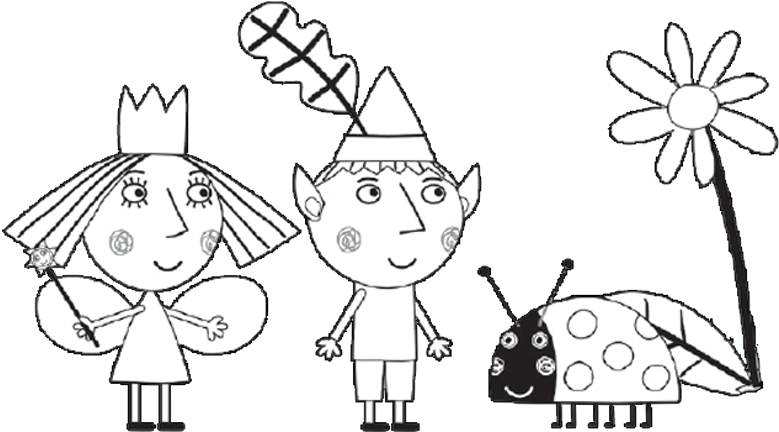 Ben And Holly Coloring Pages Little Kingdom Ben And - Ben And Holly Colouring Clipart (822x595), Png Download