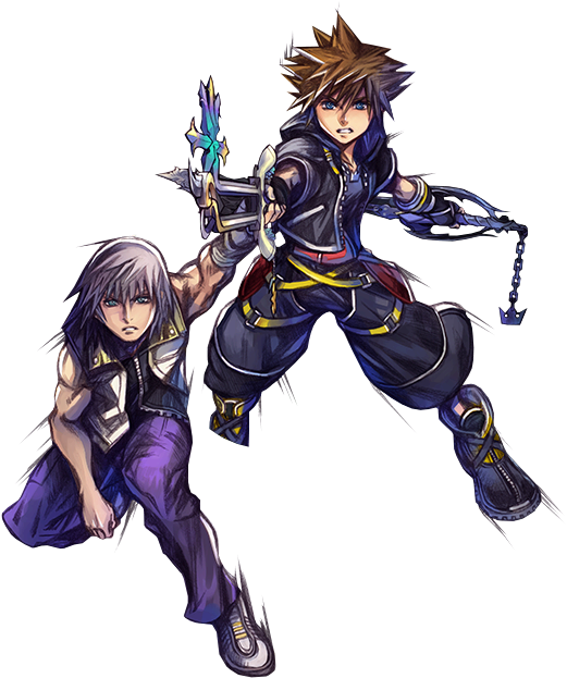 Kingdom Hearts Ii, Kingdom Hearts Games, Kingdom Hearts - Kingdom Hearts Sora And Riku Clipart (540x634), Png Download