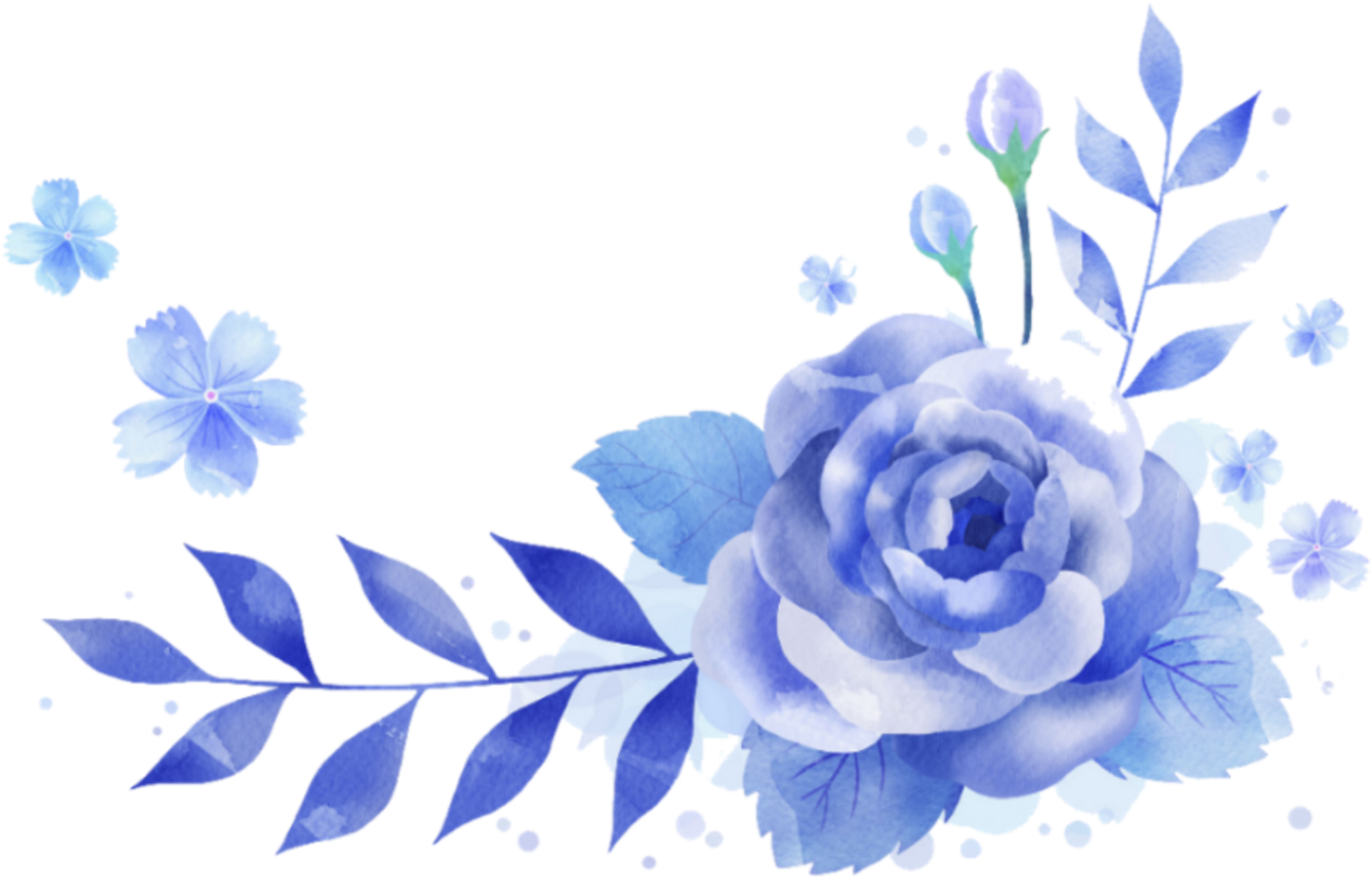 View large size #ftestickers #border #corner #watercolor #flowers #blue - B...