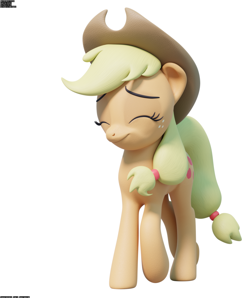 D Model Applejack - Cartoon Clipart (1024x1024), Png Download