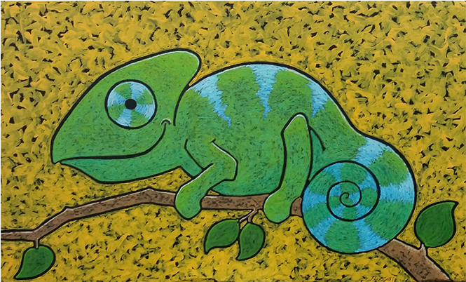 Sandy Whiskers - Common Chameleon Clipart (802x401), Png Download