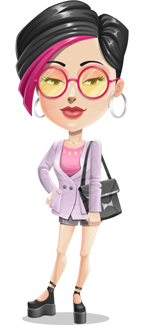 Milly Bold The Hipster - Cartoon Clipart (957x1060), Png Download