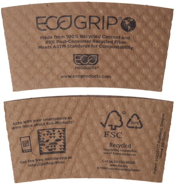 Hot Cup Sleeves - Fsc Clipart (600x900), Png Download