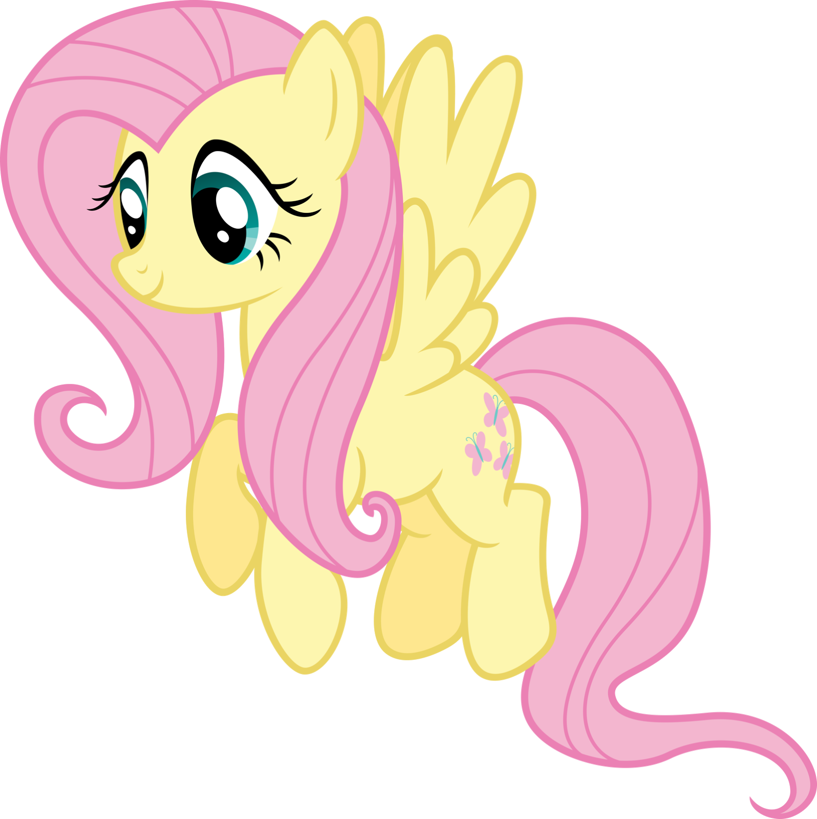 Fluttershy Is A Yellow Pegasus Pony And Is One Of The - Princess Cadence And Fluttershy Clipart (1596x1600), Png Download