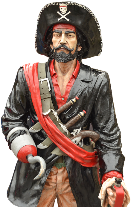 Pirate, Captain, Seafaring, Skull And Crossbones - Male Pirate Captain Drawing Clipart (477x720), Png Download