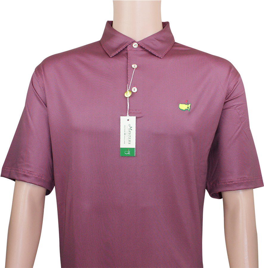 Masters Pink Triangle Pattern Peter Millar Performance - Polo Shirt Clipart (900x900), Png Download