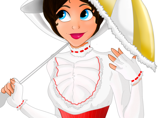 White Dress Clipart Mary Poppins - Mary Poppins Png Disney Transparent Png (640x480), Png Download