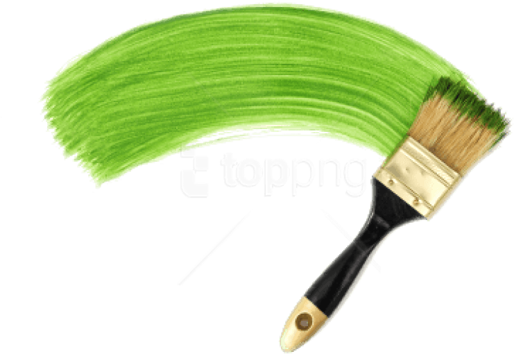 Free Png Download Green Line Paint Brush Png Images - Green Paint Brush Clipart Transparent Png (850x589), Png Download
