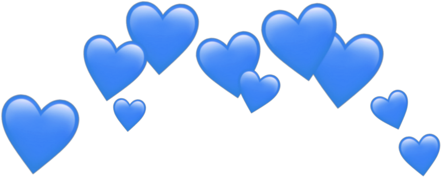 Blue Blueheart Hearts Heart Emoji Emojis Sticker Blueem - Black Heart Emoji Crown Clipart (1024x1024), Png Download