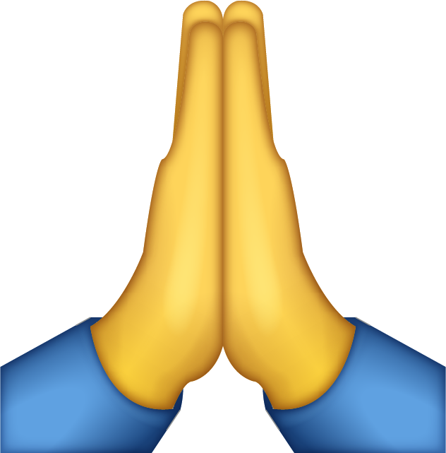 Praying Hands, Prayer, Emoji, Yellow, Joint Png Image - Praying Hands Emoji Png Clipart (632x641), Png Download