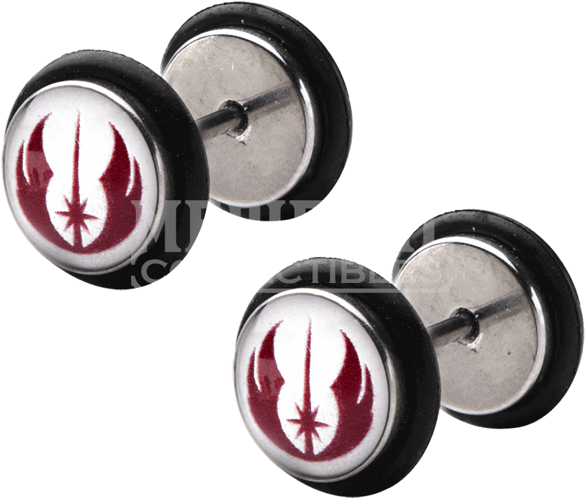 Star Wars Jedi Order Symbol Screw Back Earrings - Earrings Clipart (850x850), Png Download