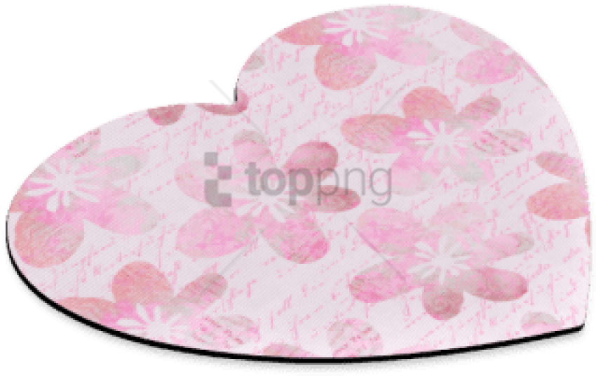 Free Png Watercolor Flower Pattern Heart Png Images - Heart Clipart (850x536), Png Download