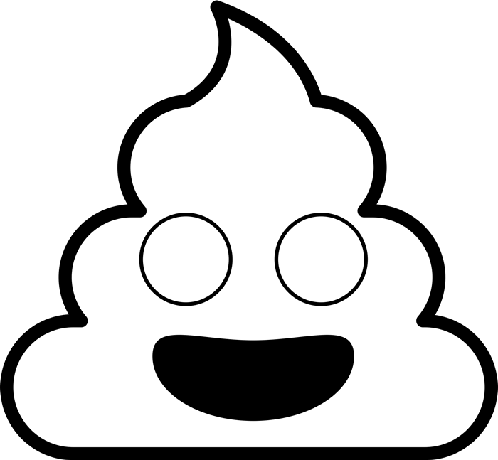 Svg Black And White Professor Emoji Stamp Stamps Stamptopia - Poop Emoji Clipart Black And White - Png Download (700x647), Png Download