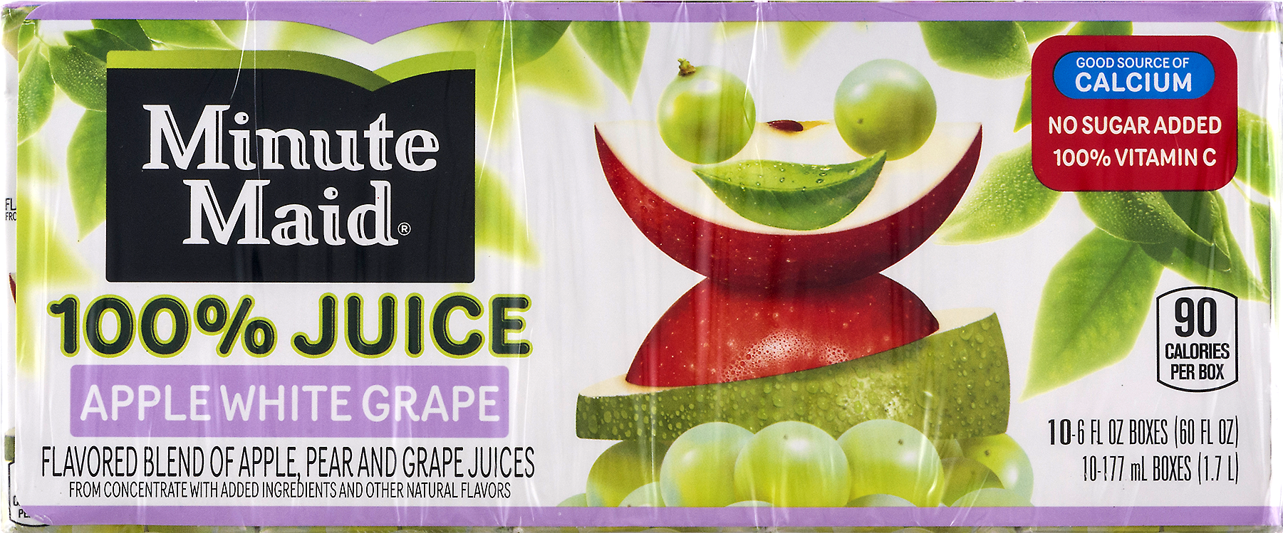 Minute Maid 100% Apple White Grape Juice, 6 Fl - Minute Maid 100 Juice Fruit Punch Clipart (1800x1800), Png Download