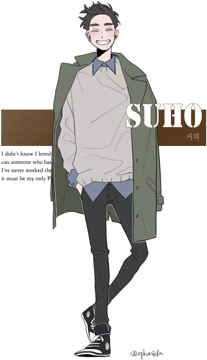 [fanart Project] Exo X Trench Coat Part A Sehun Http - Cartoon Clipart (707x1200), Png Download
