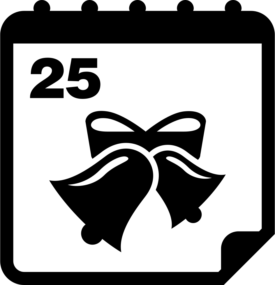 Calendar Page With Christmas Bells On Day 25 Comments - Calendar Event Icon Png Clipart (944x980), Png Download