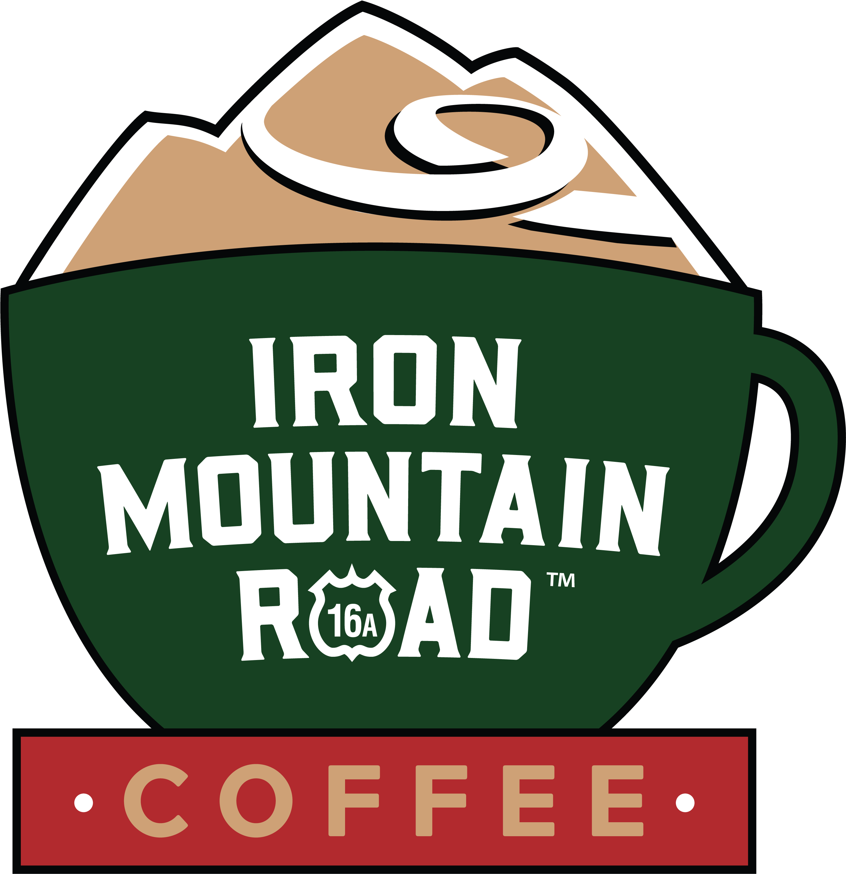 Iron Mountain Road Coffee - Cafe In Mountain Logo Clipart (2905x2998), Png Download