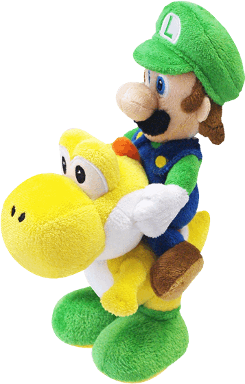 Plush Toys - Luigi Riding Yoshi Plush Clipart (600x600), Png Download