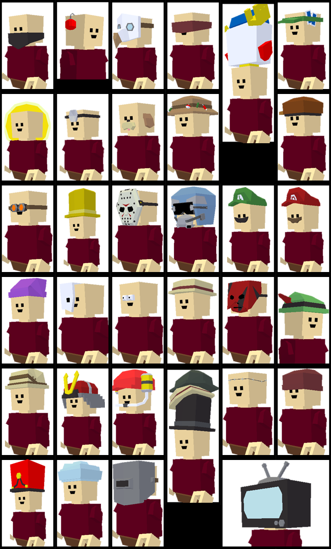 Bandit, Bauble, Blight, Blindfold, Bot, Dealer, Divine, - Blockland Hat Pack Clipart (666x1104), Png Download