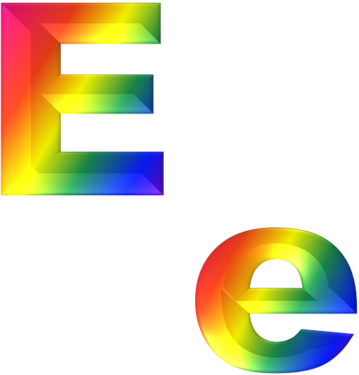 Letter, E, 3d, Abc, Alphabet, Rainbow - Chữ E In Hoa Clipart (561x720), Png Download