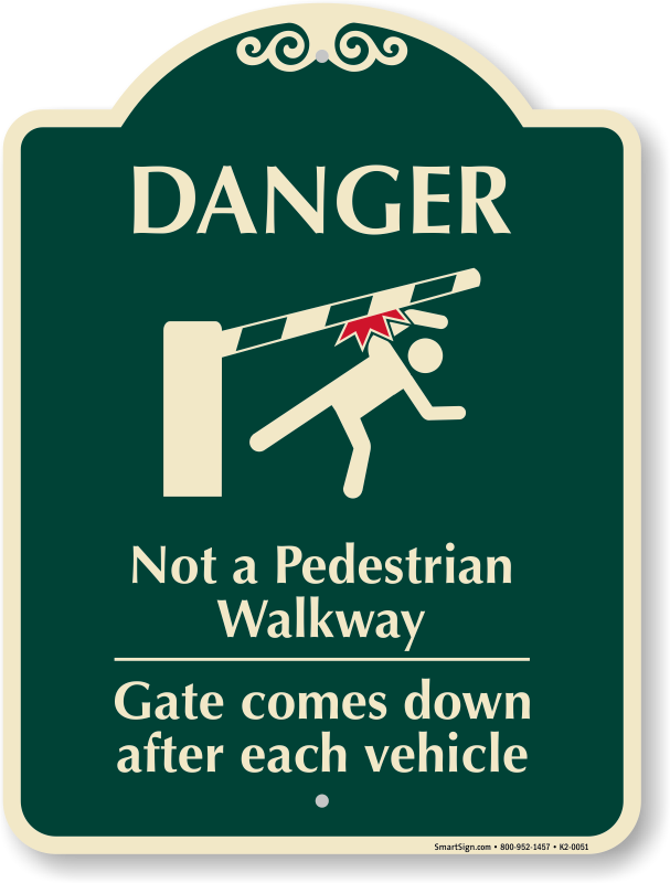 Danger Not A Pedestrian Walkway Sign - Thank You Visit Again Clipart (607x800), Png Download
