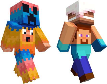 Get An Eyeful Of The Skins Below - Minecraft Minecon Earth Skin Pack Clipart (748x421), Png Download