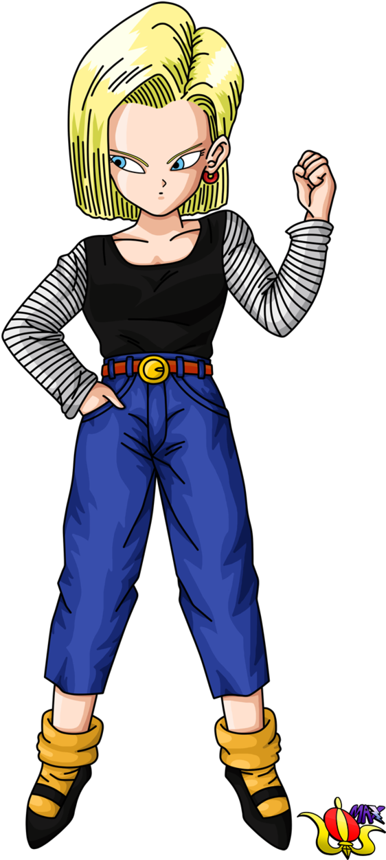 Android 18 Png - Dbz Android 18 And Marron Png Clipart (632x1264), Png Download