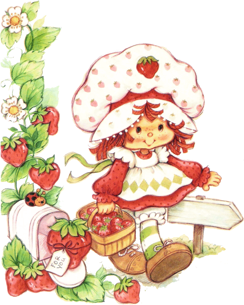 Strawberry Inspired - Strawberry Shortcake Vintage Cartoon Clipart (1044x1271), Png Download