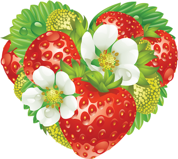 Álbuns Da Web Do Picasa Strawberry Png, Strawberry - Strawberry Heart Clipart Transparent Png (640x560), Png Download