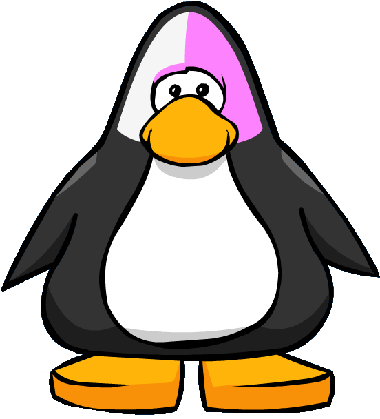 Pink Face Paint From A Player Card , Png Download - Club Penguin Gray Penguin Clipart (552x608), Png Download