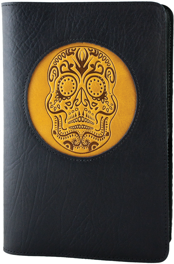 Sugar Skull Icon Leather Journal Cover By Oberon Design - Wallet Clipart (800x1079), Png Download
