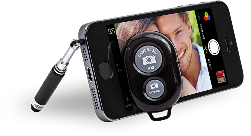 261 07001 Anw Ausloeser Handy Selfie Maker Iphone Fernbedienung - Selfie Clipart (900x490), Png Download