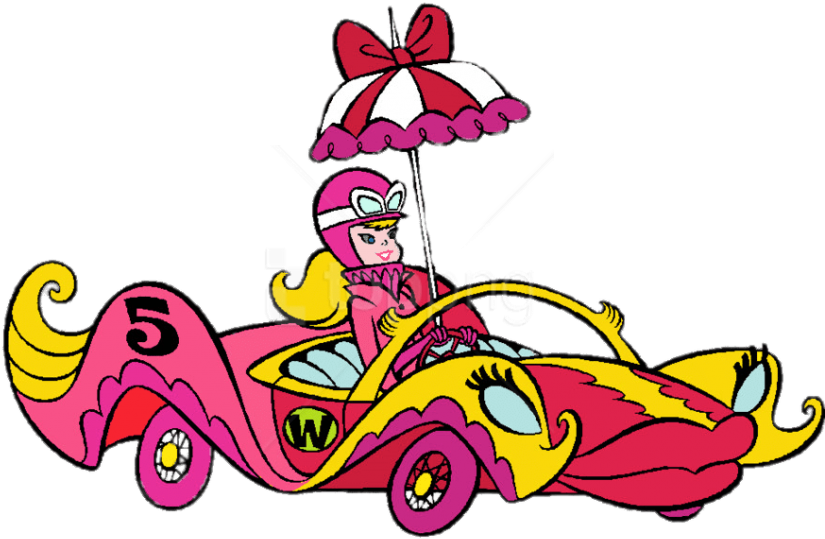 Free Png Download Penelope Pitstop Driving Compact - Wacky Races Penelope Pitstop Car Clipart (850x605), Png Download