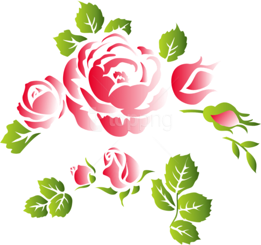Free Png Download Roses Floral Ornament Png Clipart - Ornament Flower Png Transparent Png (850x801), Png Download