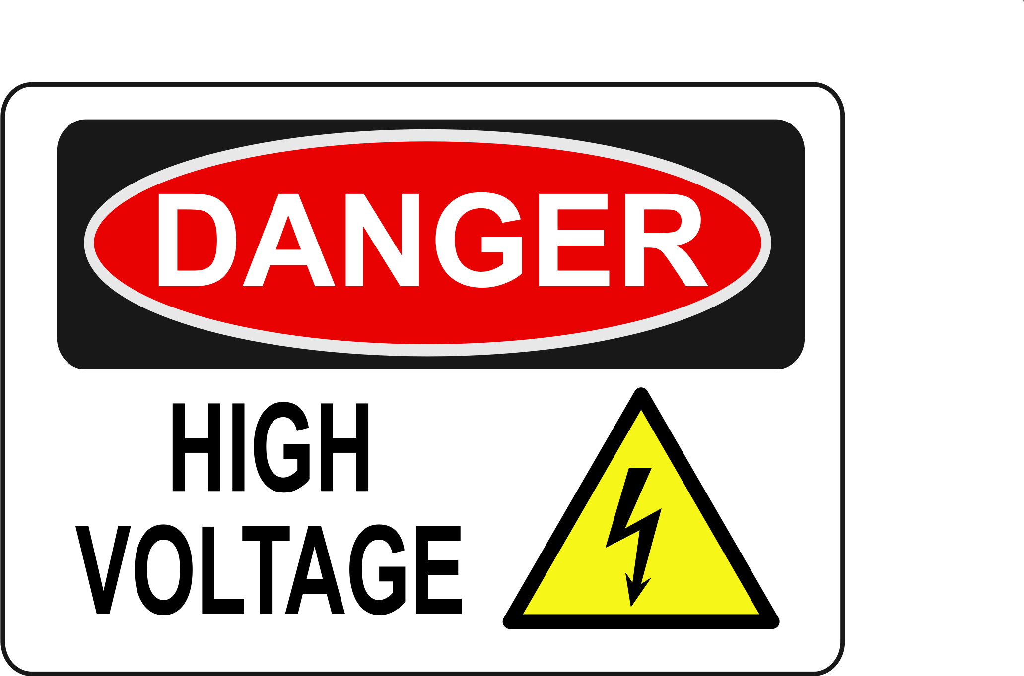 High Danger Voltage Free Download Png Hd Clipart - Danger High Voltage Free Transparent Png (2400x1362), Png Download