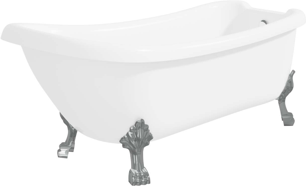 Kingham Traditional Slipper Style Freestanding Bath - Bathtub Clipart (1219x743), Png Download